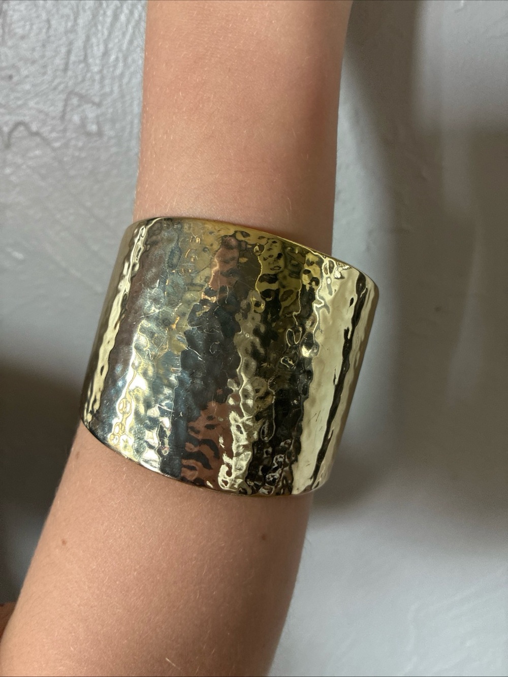 Chico's Hammered Gold Tone Cuff Bracelet